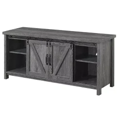 Hot Kirklands Home wash Russ Barn Door Media Cabinet Gray