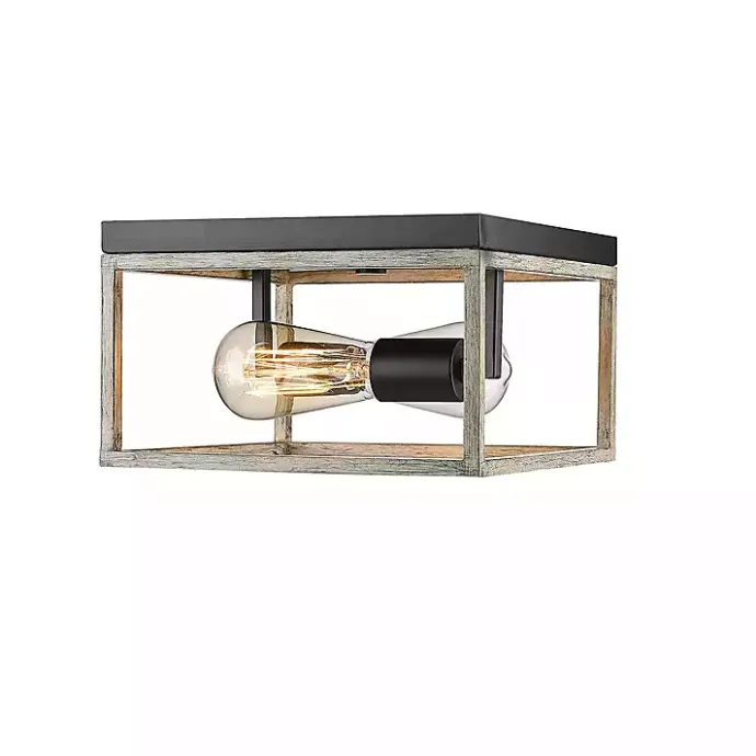 Outlet Kirklands Home Graywashed Square Flush Mount Light