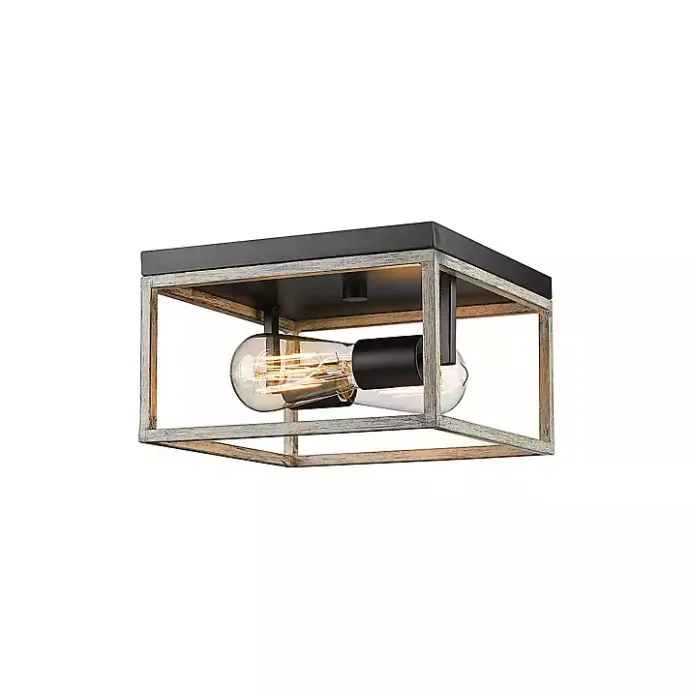 Outlet Kirklands Home Graywashed Square Flush Mount Light