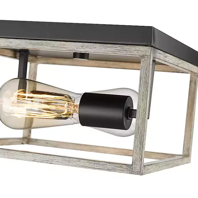Outlet Kirklands Home Graywashed Square Flush Mount Light