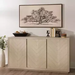 Online Kirklands Home Graywashed Wood Herringbone Sideboard