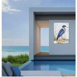 Outlet Kirklands Home Great Heron Outdoor Canvas Art Print Blue
