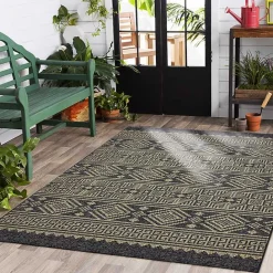 Hot Kirklands Home Greek Key Sun Shower Outdoor Area Rug, 5x8