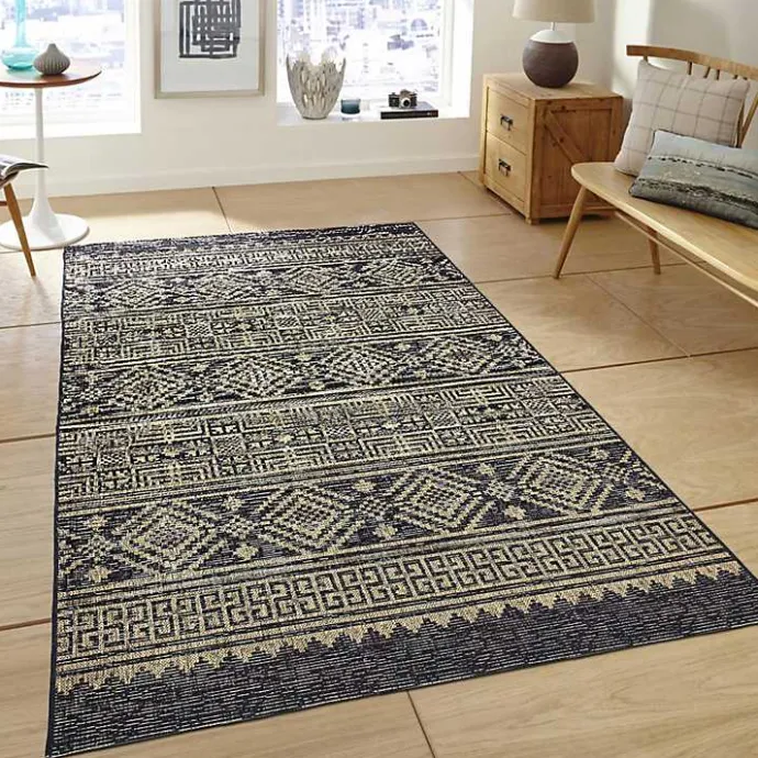 Hot Kirklands Home Greek Key Sun Shower Outdoor Area Rug, 5x8