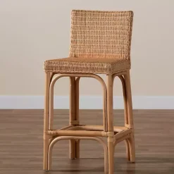 Outlet Kirklands Home Greek Natural Rat Woven Counter Stool Tan