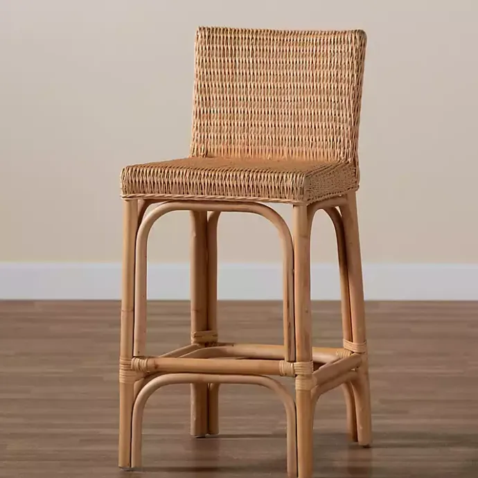 Outlet Kirklands Home Greek Natural Rat Woven Counter Stool Tan