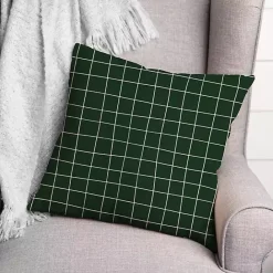 Discount Kirklands Home & White Grid Indoor/Outdoor Pillow Green