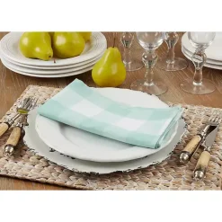 Kirklands Home and White Buffalo Plaid Napkins, Set of 4 Green