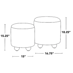 Kirklands Home Bacci Nesting Ottomans, Set of 2 Green