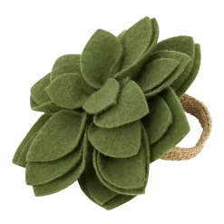 New Kirklands Home Blossom Napkin Rings, Set of 4 Green