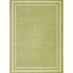 Best Kirklands Home Green Bordered Indoor/Outdoor Area Rug, 5x7