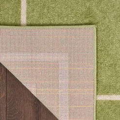 Best Kirklands Home Green Bordered Indoor/Outdoor Area Rug, 5x7