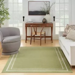 Best Kirklands Home Green Bordered Indoor/Outdoor Area Rug, 5x7