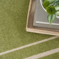 Outlet Kirklands Home Green Bordered Indoor/Outdoor Area Rug, 6x9