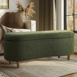 Discount Kirklands Home Boucle Flip-Top Storage Bench Green