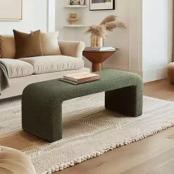 New Kirklands Home Boucle Waterfall Bench Green