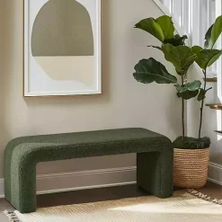 New Kirklands Home Boucle Waterfall Bench Green