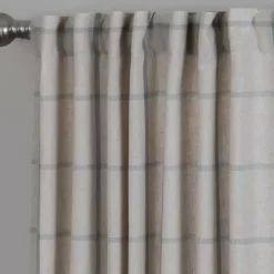 Discount Kirklands Home Green Checkered Single Curtain Panel, 84 in.