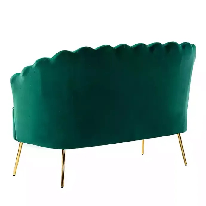 Outlet Kirklands Home Donata Velvet Tufted Loveseat Green