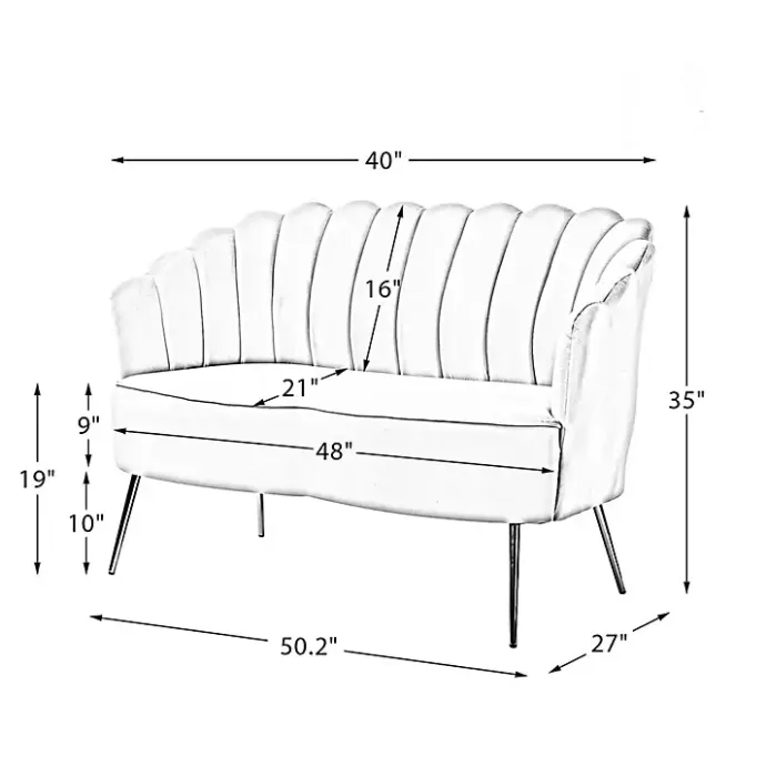 Outlet Kirklands Home Donata Velvet Tufted Loveseat Green