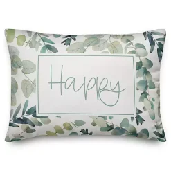 New Kirklands Home Eucalyptus Happy Outdoor Pillow Green