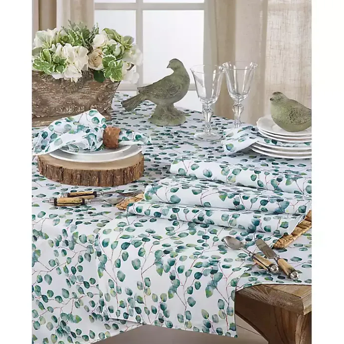Clearance Kirklands Home Eucalyptus Leaf Long Polyester Runner Green