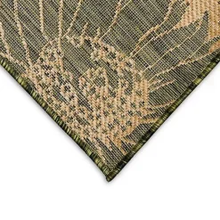 Sale Kirklands Home Green Floral Blooms Outdoor Area Rug, 4x7