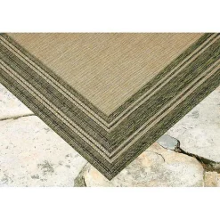 New Kirklands Home Green Framed Border Outdoor Area Rug, 7x9