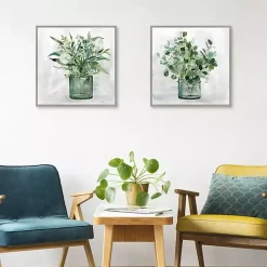 Outlet Kirklands Home Green Garden 2-pc. Framed Canvas Art Print Set Gray