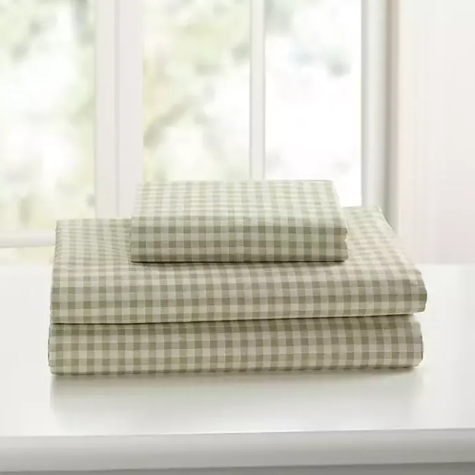 Kirklands Home Gingham 3-pc. Twin Sheet Set Green