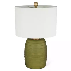 Hot Kirklands Home Green Glass Fiola Table Lamp White