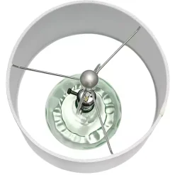 Discount Kirklands Home Green Glass Ripple Table Lamp White