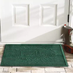 Online Kirklands Home Hello Ribbed Durable Doormat Green