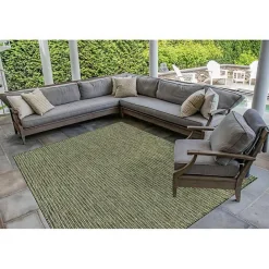 Kirklands Home Intertwined Santal Outdoor Area Rug, 6x9 Green