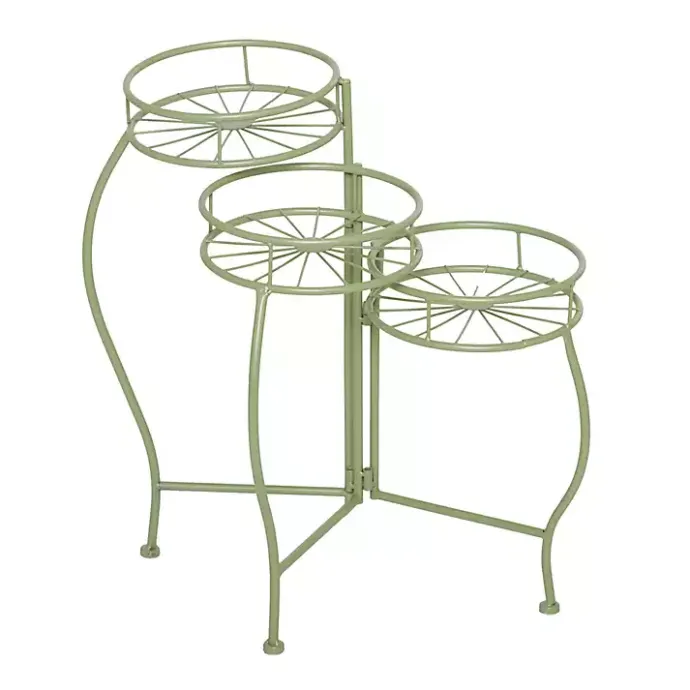 Sale Kirklands Home Metal Starburst 3-Tier Plant Stand Green