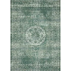 Clearance Kirklands Home Mist Tribal Medallion Outdoor Rug, 6x9 Green