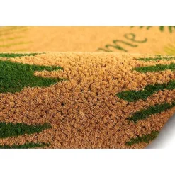 Online Kirklands Home Green Palm Fronds Welcome Coir Doormat