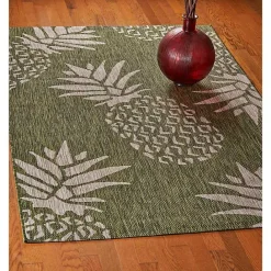 Outlet Kirklands Home Pineapple Indoor/Outdoor Area Rug, 5x7 Green