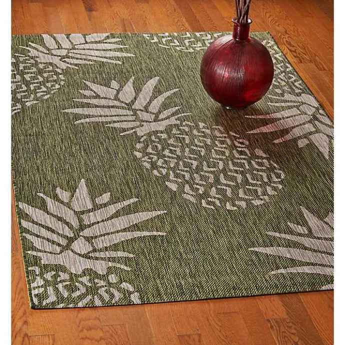 Outlet Kirklands Home Pineapple Indoor/Outdoor Area Rug, 5x7 Green