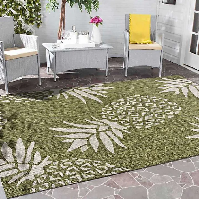 Outlet Kirklands Home Pineapple Indoor/Outdoor Area Rug, 5x7 Green