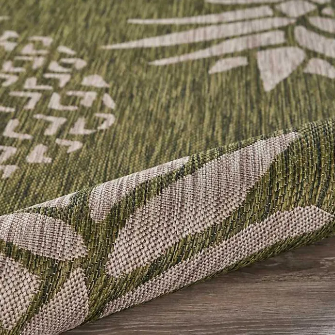 Sale Kirklands Home Green Pineapple Outdoor Area Rug, 7x9