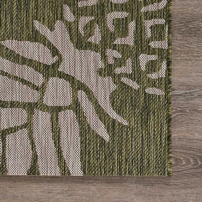 Sale Kirklands Home Green Pineapple Outdoor Area Rug, 7x9