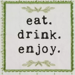 Hot Kirklands Home Green Plaid Eat Drink Enjoy 4-pc. Dish Towel Set