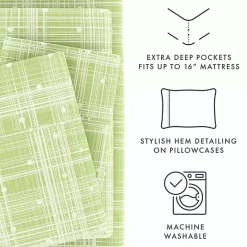 Outlet Kirklands Home Plaid Polka Dot 3-pc. Twin Sheet Set Green