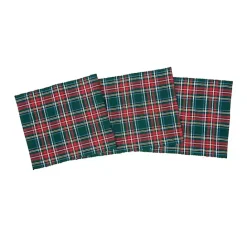 Kirklands Home Red Jewel Plaid Christmas Table Runner Green