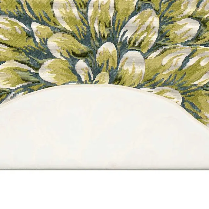 Outlet Kirklands Home Round Floral Bloom Indoor/Outdoor Rug, 3x3 Green