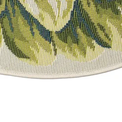Outlet Kirklands Home Round Floral Bloom Indoor/Outdoor Rug, 3x3 Green