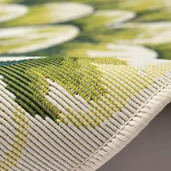 Outlet Kirklands Home Round Floral Bloom Indoor/Outdoor Rug, 3x3 Green