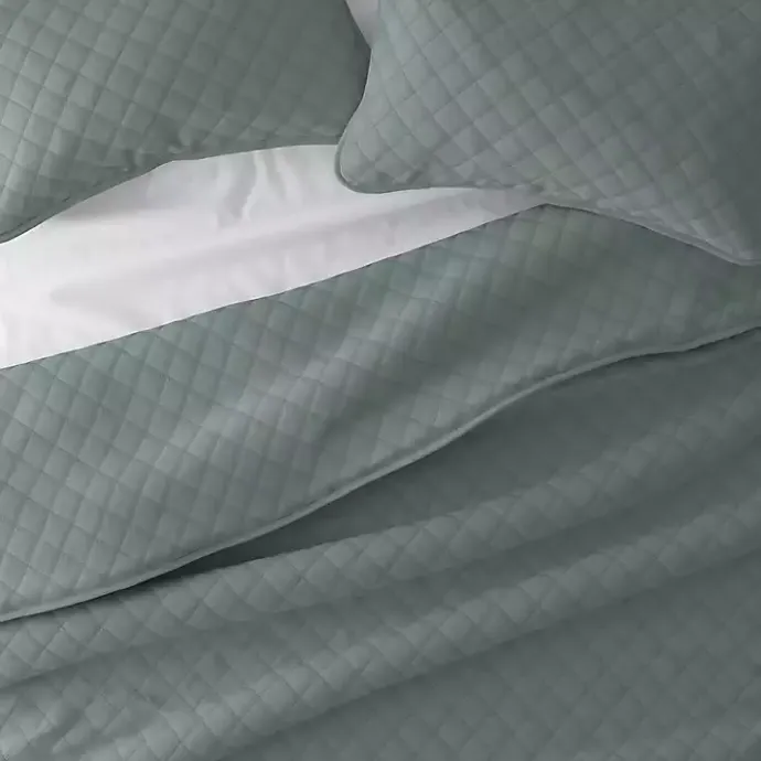 Clearance Kirklands Home Stitched Diamond 3-pc. Queen Quilt Set Green