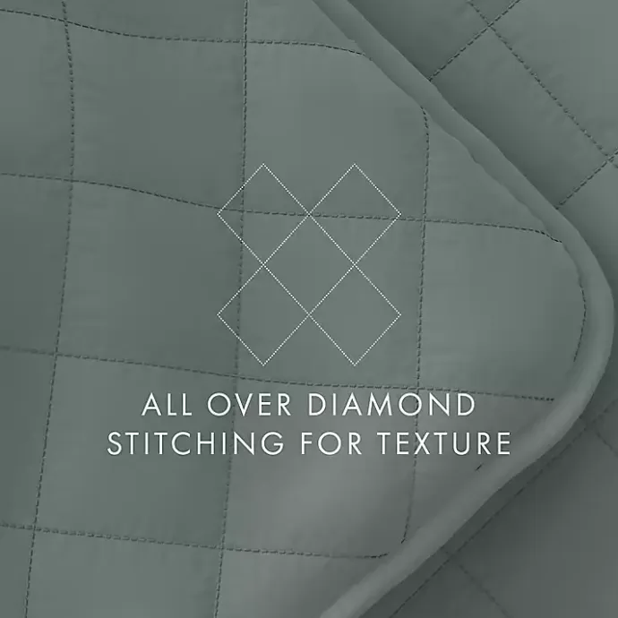 Clearance Kirklands Home Stitched Diamond 3-pc. Queen Quilt Set Green